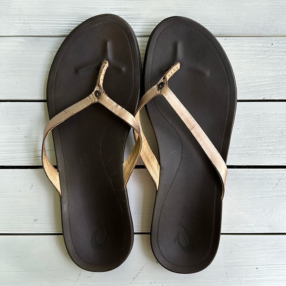 Olukai - Women's Ho'Opio Leather Copper Dark Java size 10 - Picture 3 of 6